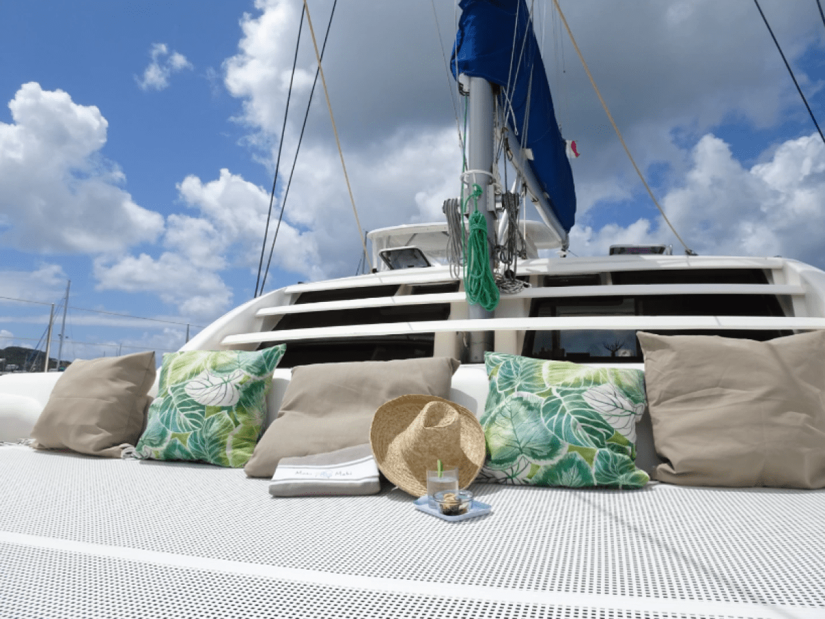 a boat sitting on top of a bed