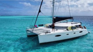 a small boat in a body of water